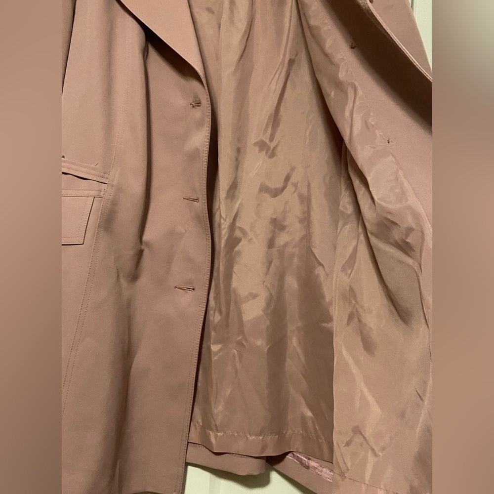 Vintage 1960s MCM Union-Made ILGWU Mod Swing Coat Dusty Rose - Picture 7 of 9